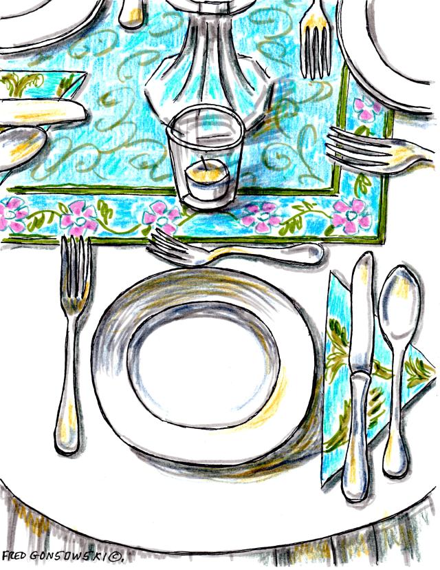 Forget the colored or patterned plates, you will tire of them eventually