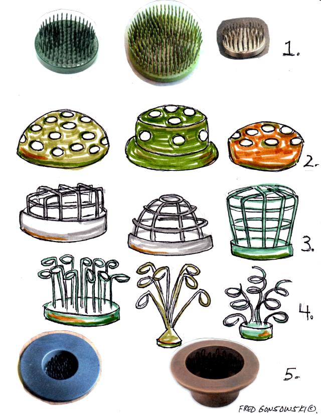 Some images of different shapes of Flower Arranging FROGS