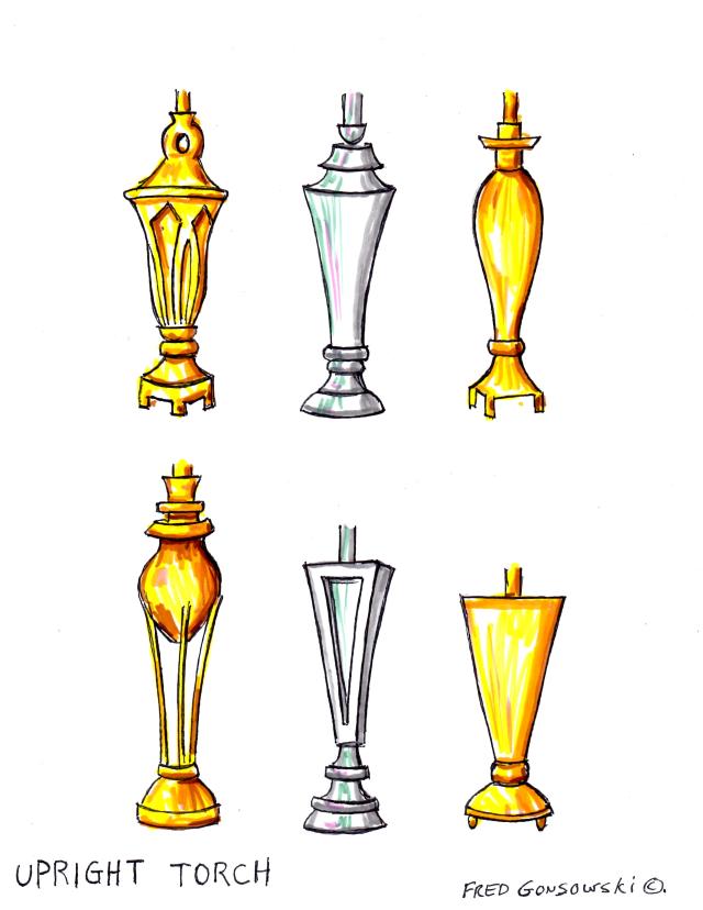 Upright Torch styled Lamp Bases