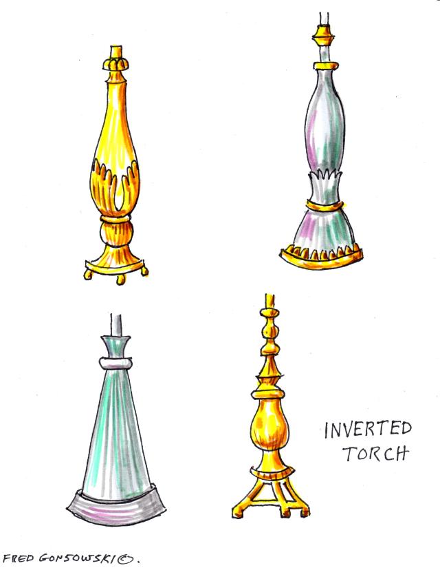 Inverted Torch styled Lamp Bases