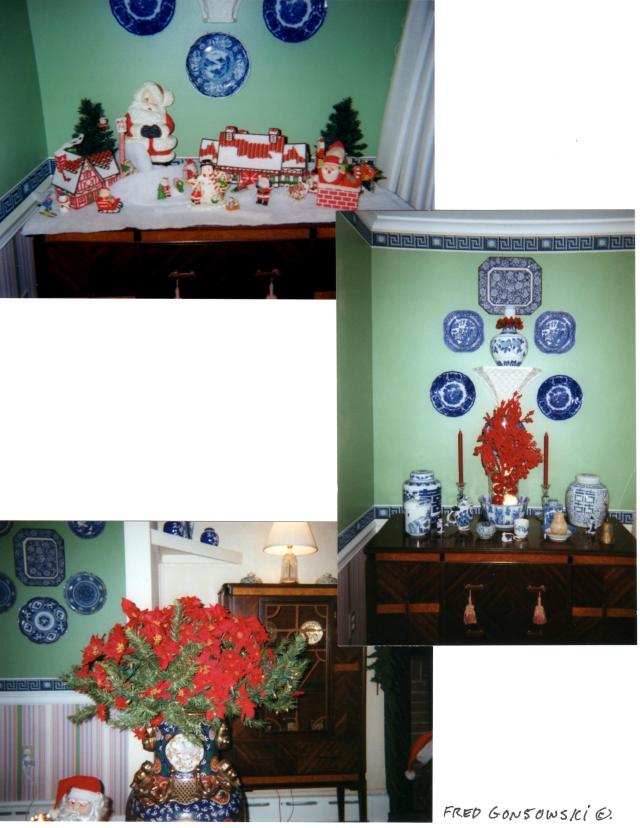 Different years I decorate different ways.  When I don't set up the manger in the dining room, I like to recycle my Christmas decorations throughout the house.