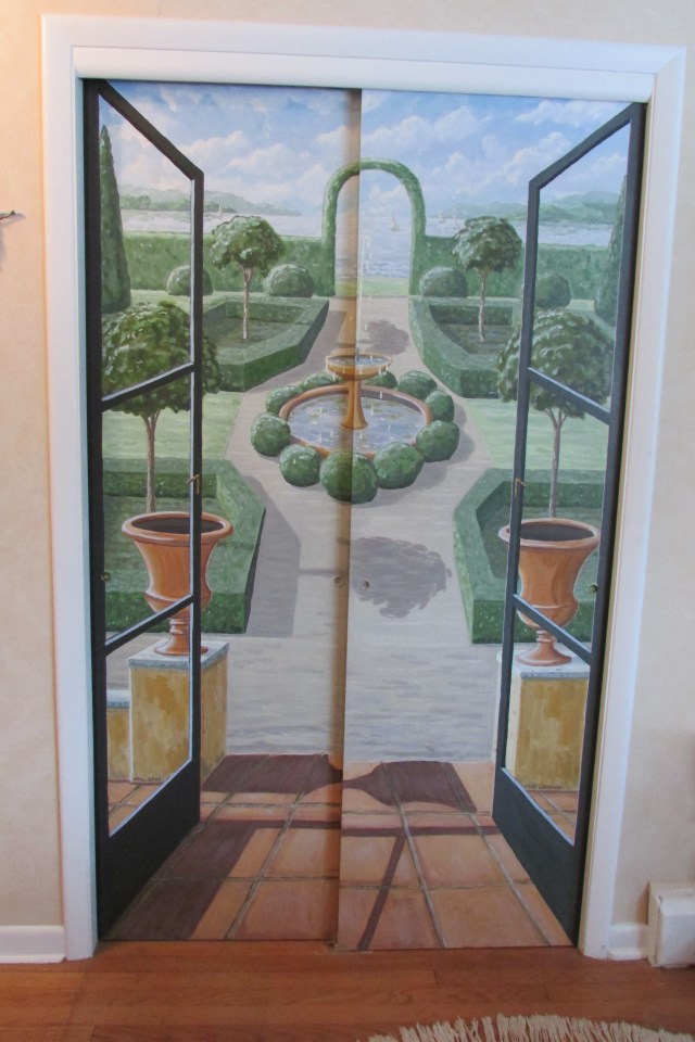 Hand Painted Trompe l'oeil Doors add visual interest to my Home 