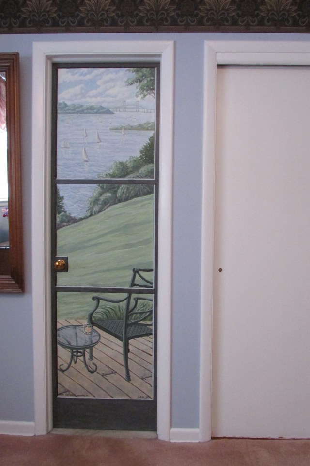 A mural on the door to my bathroom