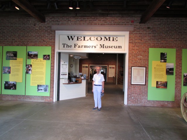 Here I am at the entrance to the Farmers' Museum: the Colonial Revival Styled Barn designed by Frank Whiting