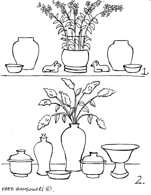 Making a tablescape with a Tall Center and Low sides.