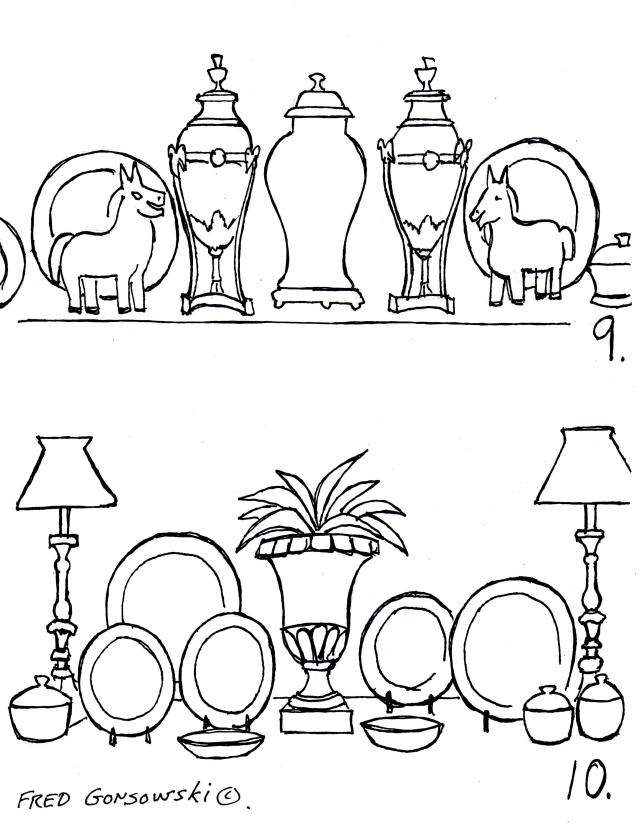 Making a tablescape with a heavy center element and heavy middle pieces.