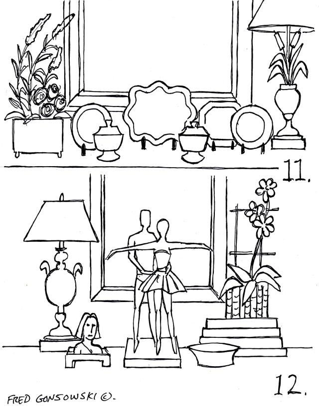 Making a tablescape with a mixture of elements in an asymmetric way.