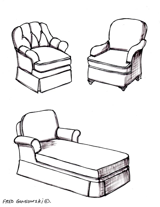 Club chairs and Chaise Lounges are perfect additions to a large bedroom.